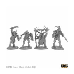 Beastmen 4 Pack - Bones Black RPG Monster Minis