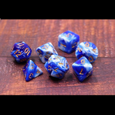 Marble Blue Porcelain Poly Dice Set