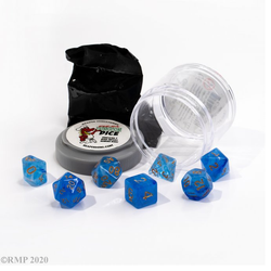 19025- Gem Blue Lucky Pizza Dungeon Dice - Reaper Dice