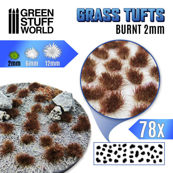 Burnt Grass Tufts 2mm - Green Stuff World 10981