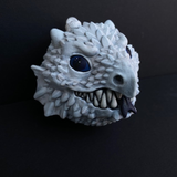 White Dragon Bauble With Dark Blue Eyes -MrsMLG Prepainted