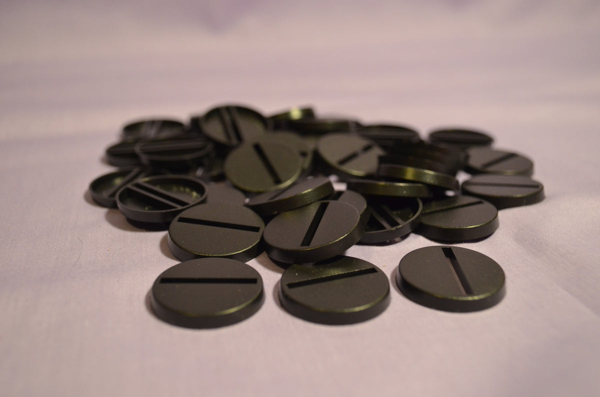 Miniature Bases: 25mm round Slotted (20 bases per blister) [RSB25]