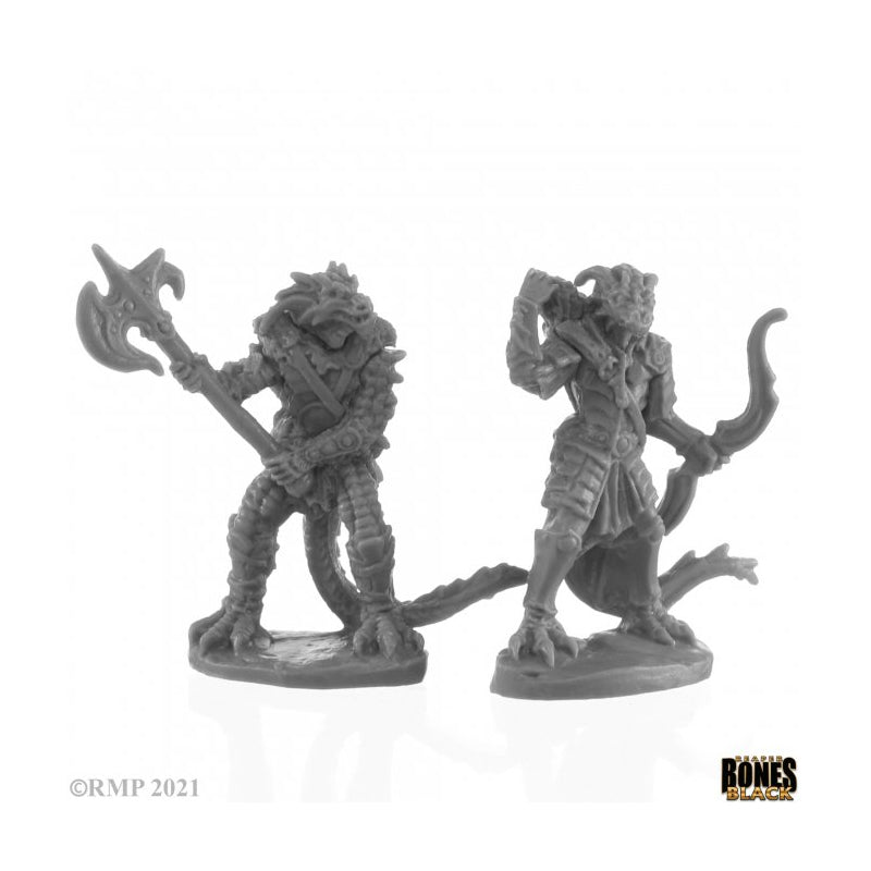 Dragonfolk Fighter & Ranger - Bones Black RPG Minis