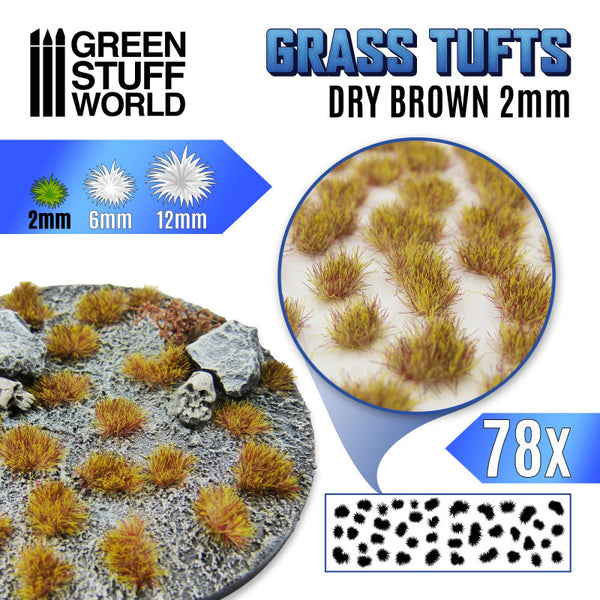 Dry Brown Grass Tufts 2mm - Green Stuff World 10980