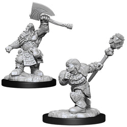 Dwarf Fighter & Dwarf Cleric Magic The Gathering Unpainted Miniatures