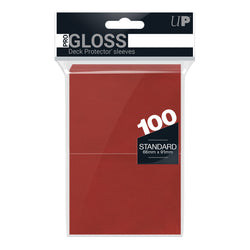 Red Gloss Deck Protector Sleeves 100 Pack - Ultra Pro