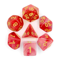Soapstone Red Poly Dice Set -SSDR3