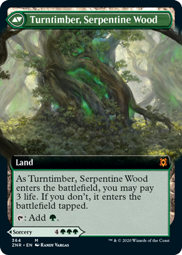 Extended Art Turntimber Symbiosis // Turntimber, Serpentine Wood MTG Zendikar Rising 364