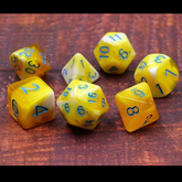 Marble Lemon Cream Poly Dice Set