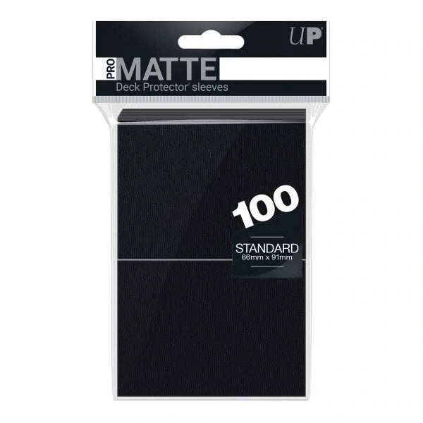 Black Matte Deck Protector Sleeves 100 Pack - Ultra Pro