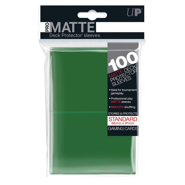 Green Matte Deck Protector Sleeves 100 Pack - Ultra Pro