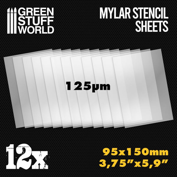 Mylar Stencil Sheets 12 Pack 95x150mm