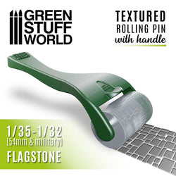 Flagstone Textured Rolling Pin With Handle