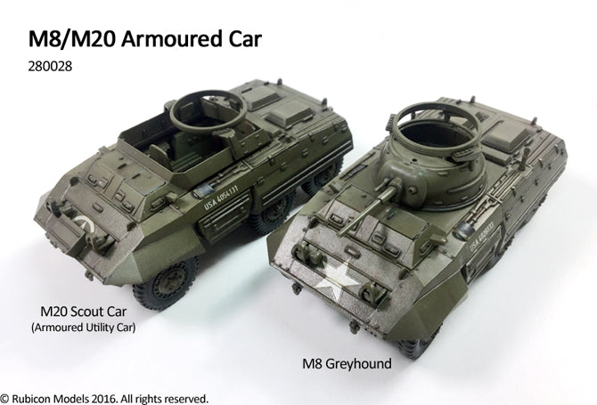 M8 / M20 Armoured Car - USA (Rubicon 280028) :www.mightylancergames.co.uk