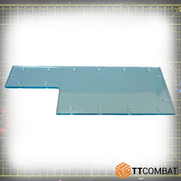 TT Combat Acrylic Range Ruler Blue