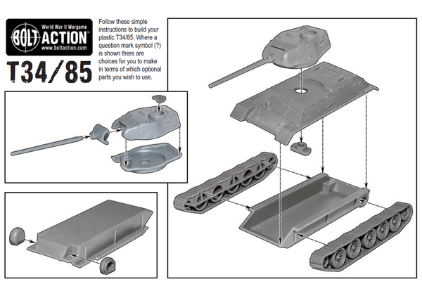 T-34/85 Medium Tank - Soviet (Bolt Action) :www.mightylancergames.co.uk 