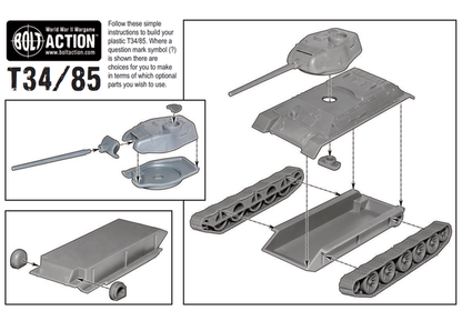 T-34/85 Medium Tank - Soviet (Bolt Action) :www.mightylancergames.co.uk 