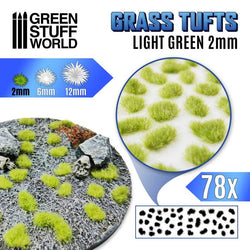 Light Green Grass Tufts 2mm - Green Stuff World 10978
