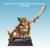Female Gnome with Sword and Cros...