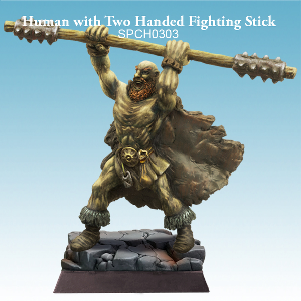 Human with Two Handed Fighting Stick - SpellCrow - SPCH0303