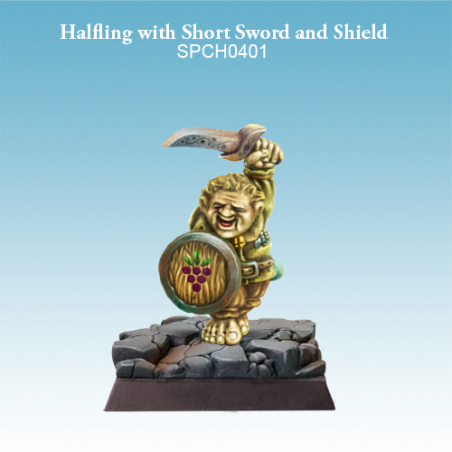 Halfing With Short Sword And Shield - SpellCrow - SPCH0401