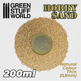 Thin Hobby Sand by Green Stuff World with 1 euro for scale