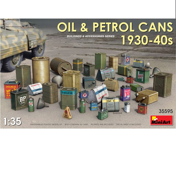 OIL & PETROL CANS 1930-40s - 1:35- MiniArt - 35595