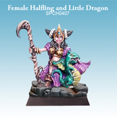 Female Halfling and Little Drago...