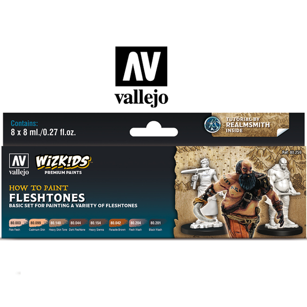 Fleshtones - Vallejo Wizkids Paint Set - 80.259