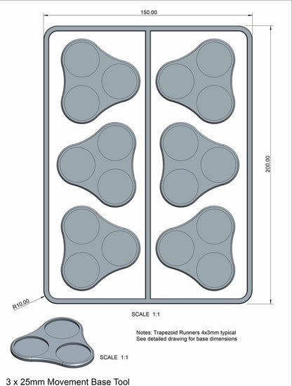 Victrix Plastic Bases Set 9 - Skirmish movement trays for 25mm round bases.