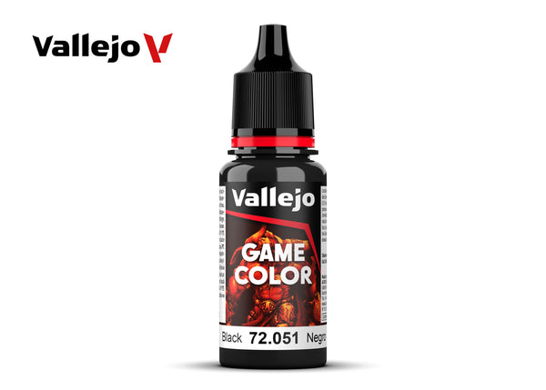 Vallejo Black Game Color Hobby Paint 18Ml
