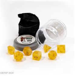 19027- Gem Yellow Lucky Pizza Dungeon Dice - Reaper Dice