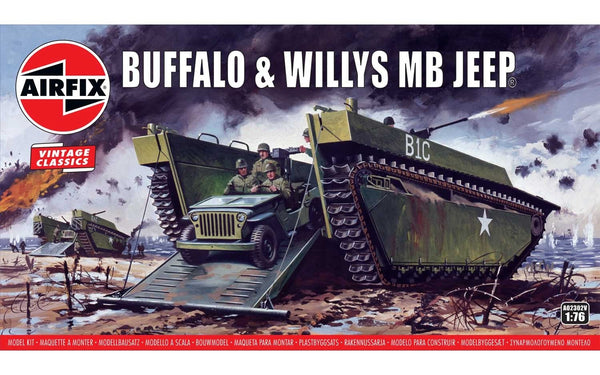 Buffalo & Willys MB Jeep 1:76 (Airfix Vintage Classics A02302V)