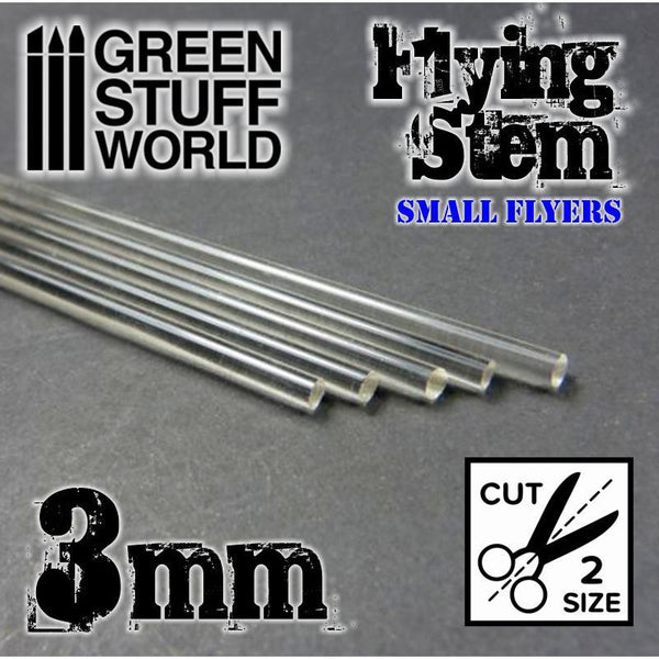 Acrylic Rods - Round 3 mm CLEAR- flying stems- 9314 -Green Stuff World