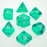 sea blue dice have white numbers...