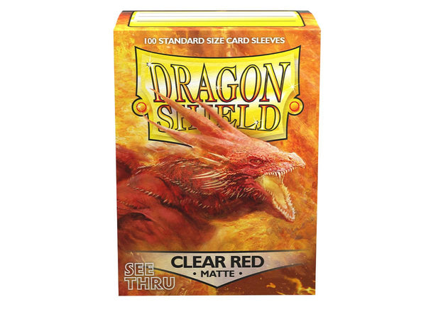 Dragon Shield Clear Matte Red – 100 Standard Size Card Sleeves