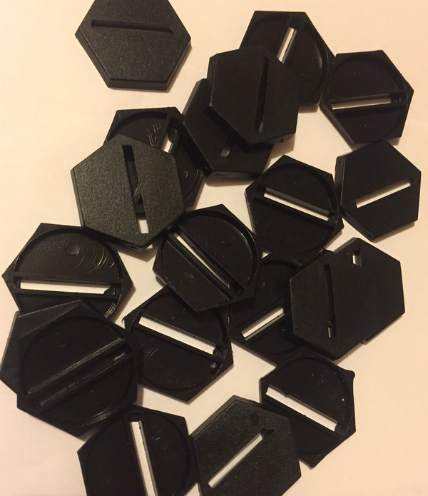 Miniature Bases: 25mm hex slotted (20 bases per blister)