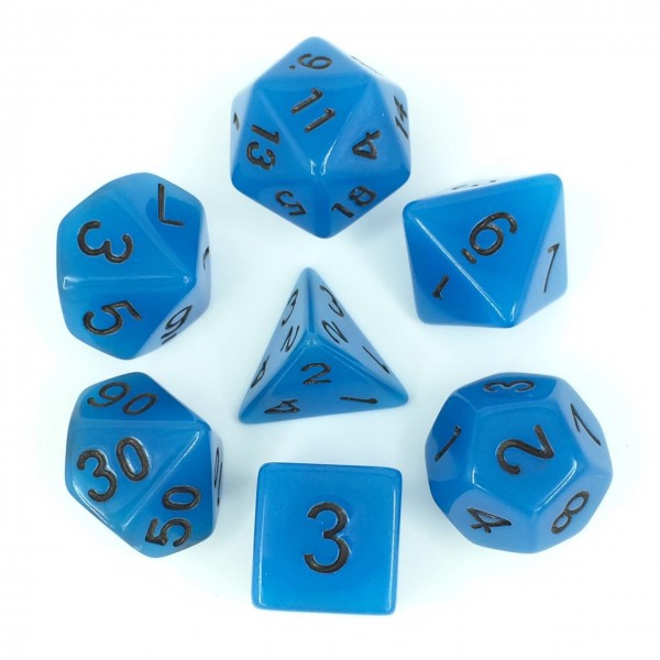 blue glow in dark dice