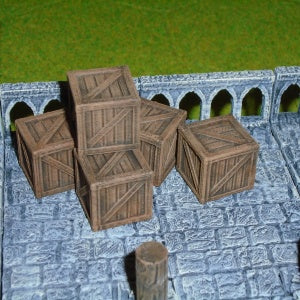 Crates x5 (Irongate Scenery IG00018) :www.mightylancergames.co.uk 