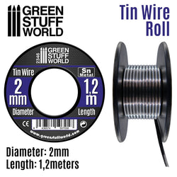 Flexible tin wire for making cables, pipes, ropes and braided features. It can also be used for creating flexible sculpting armatures. This material can be used to make electric welds and to melt. Easy to cut.  Thickness: 1mm Length: 5m Approximate weight: 38gr.