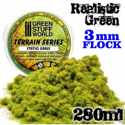 Flock Nylon Realistic Green - 3mm- 280ml - Green Stuff World -9069