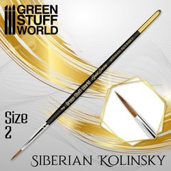Size 2 -GOLD SERIES Siberian Kolinsky Brush- Green Stuff World