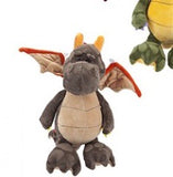 Grey brown dragon with peach wings and orange accents 32CM