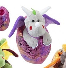 Grey Baby Dragons In Pink Egg 20CM SOFT PLUSH TOY