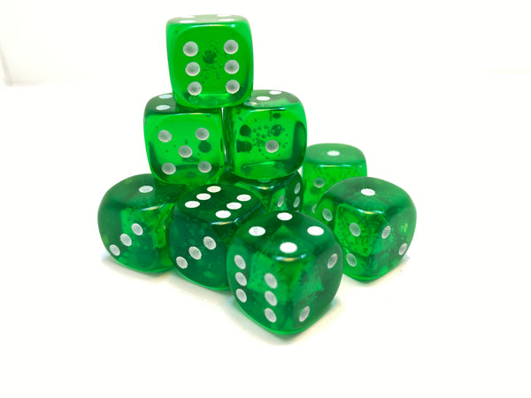 Clear Green - 10 x 16mm D6 (16CGD6)