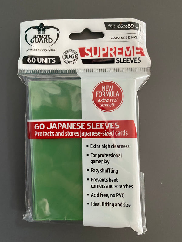 Ultimate Guard Japanese Size Supreme Sleeves - 60- supreme green- UGD010062