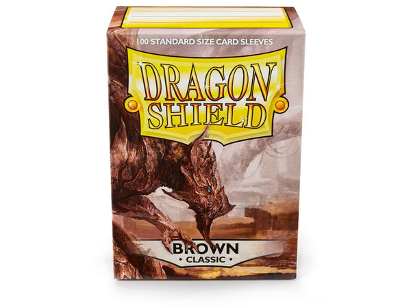 Dragon Shield Classic Brown  – 100 Standard Size Card Sleeves. www.mightylancergames.co.uk