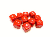 Red D6- 10 x 16mm Six sided dice...