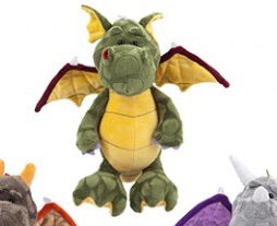 Green Dragon with burgundy wings and yellow accents 32CM