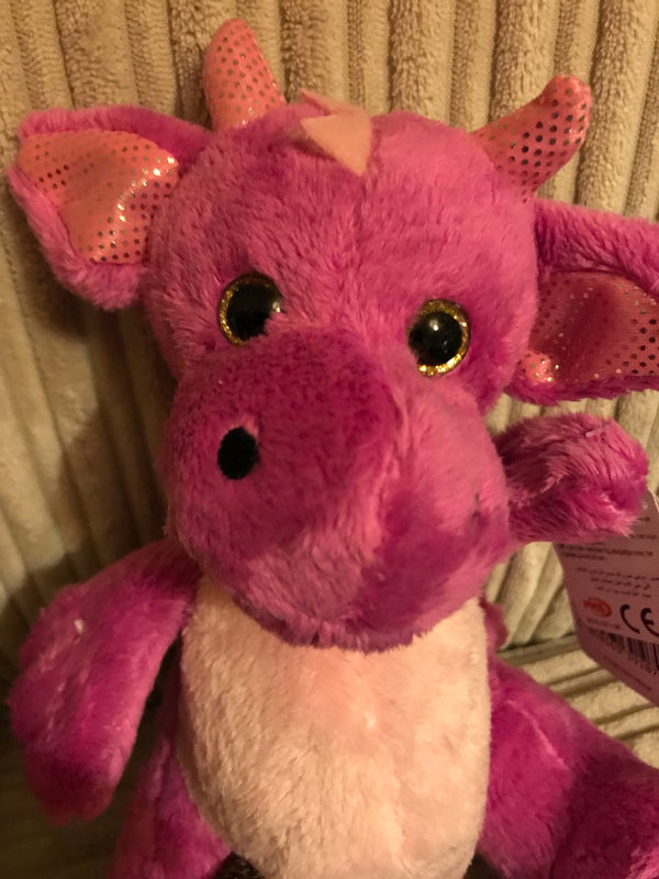 Pink Plush Dragon  8.5"